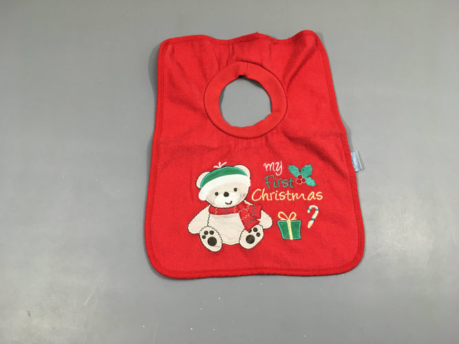 Bavoir pull-over rouge Noël, moins cher chez Petit Kiwi