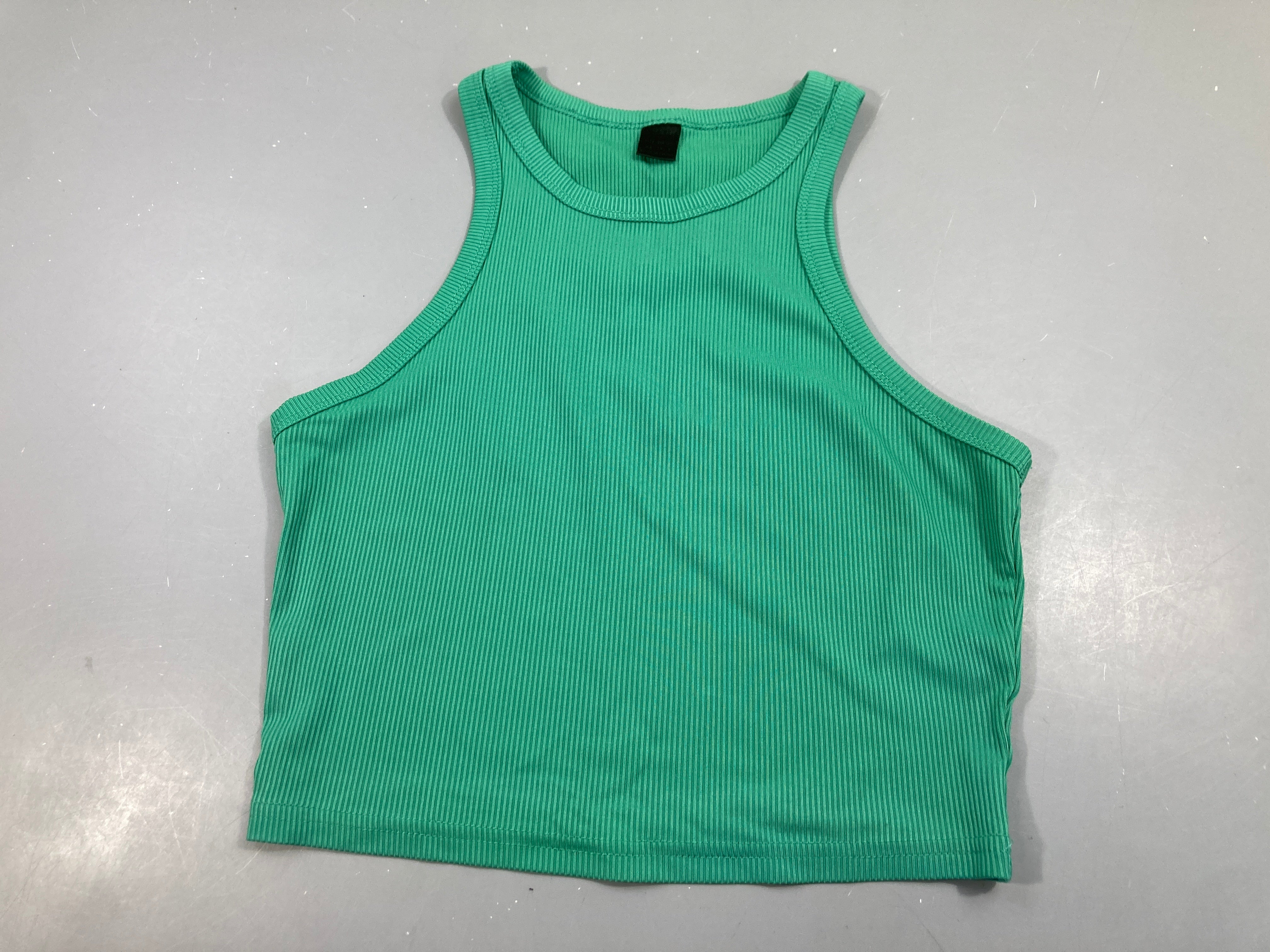 Top mailles vert