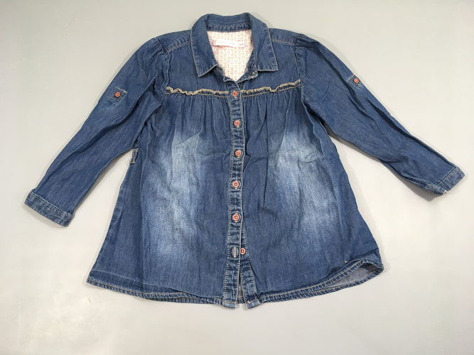 Robe m.l denim froufrous, moins cher chez Petit Kiwi