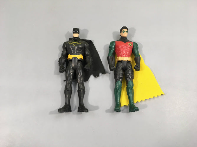 Lot de 2 figurines Batman et Robin, moins cher chez Petit Kiwi