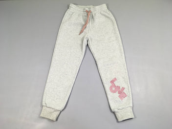 Pantalon de training molleton gris chiné Love