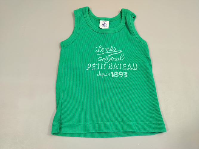 T-shirt s.m vert  "Le très original Petit bâteau depuis 1983", moins cher chez Petit Kiwi