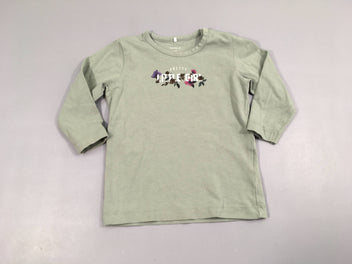 T-shirt m.l vert fleurs