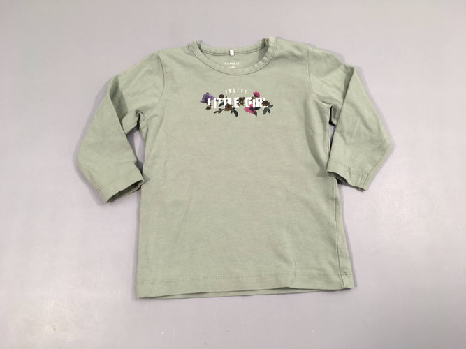 T-shirt m.l vert fleurs, moins cher chez Petit Kiwi