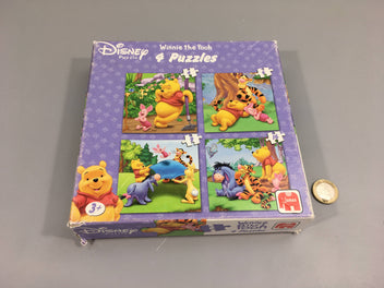 4 puzzles Winnie, +3a, boite abîmée - complet