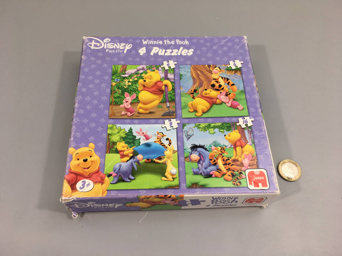 4 puzzles Winnie, +3a, boite abîmée - complet, moins cher chez Petit Kiwi