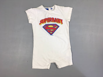 Combishort blanc Super Baby, très légèrement bouloché