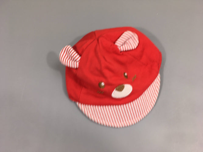 Casquette souple rouge ourson, moins cher chez Petit Kiwi