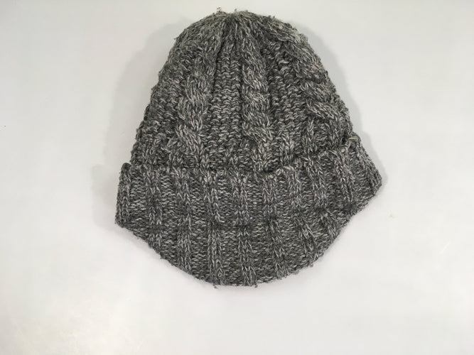 Bonnet/casquette gris chiné doublé polar, 52cm, moins cher chez Petit Kiwi