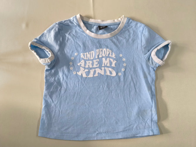 T-shirt m.c (croc top) bleu clair "Kind peoaple are my kind", Groggy, S, moins cher chez Petit Kiwi