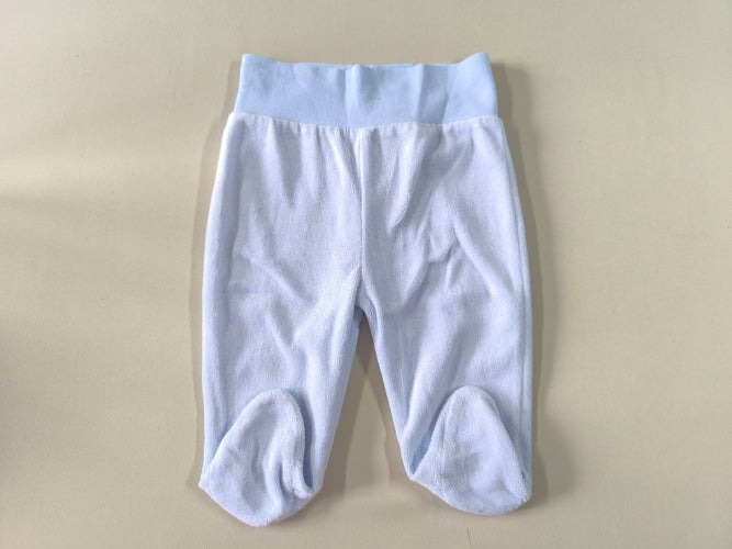 Pantalon velours bleu ciel avec pieds, moins cher chez Petit Kiwi