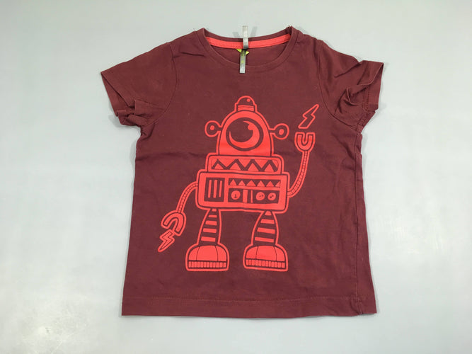 T-shirt m.c bordeau Robot, moins cher chez Petit Kiwi