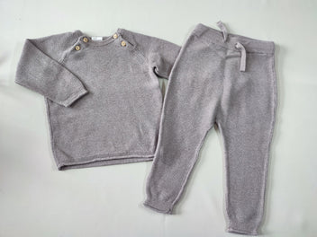 Pull + Pantalon fines mailles taupe