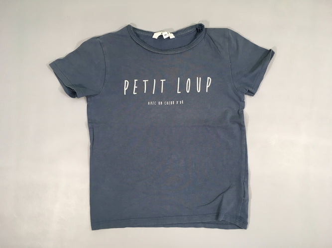 T-shirt m.c bleu Loup, moins cher chez Petit Kiwi