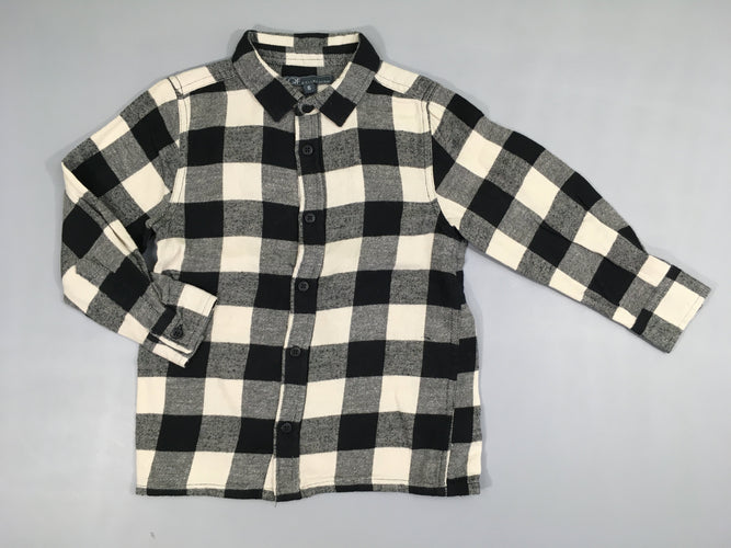 Chemise ml flanelle à carreaux blanc/noir, moins cher chez Petit Kiwi