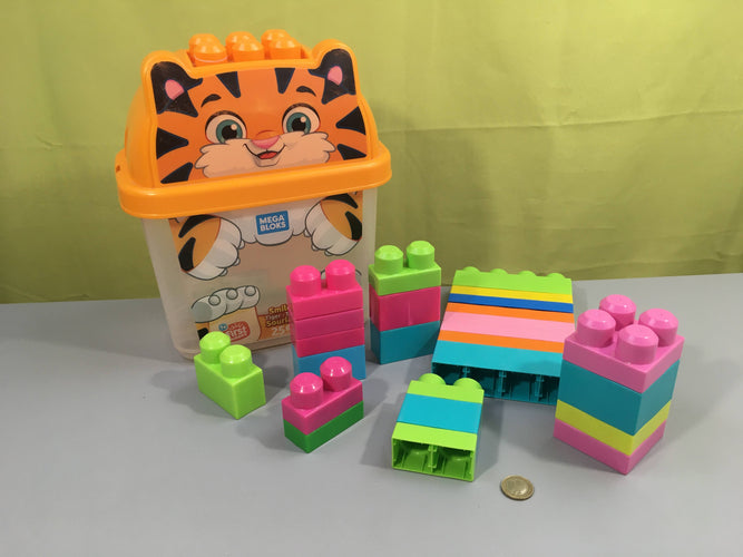 Tigre souriant, 25 pièces, First Builders, Mega Bloks - boite griffée, moins cher chez Petit Kiwi