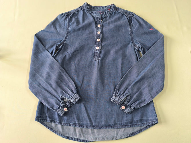 Blouse m.l couleur jean 5 boutons blancs, moins cher chez Petit Kiwi