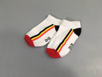 1 Paire de chaussettes blanchees lignées Belgique