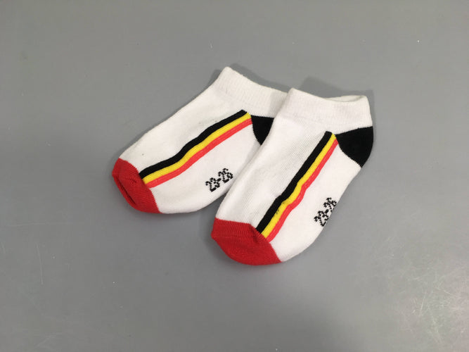 1 Paire de chaussettes blanchees lignées Belgique, moins cher chez Petit Kiwi