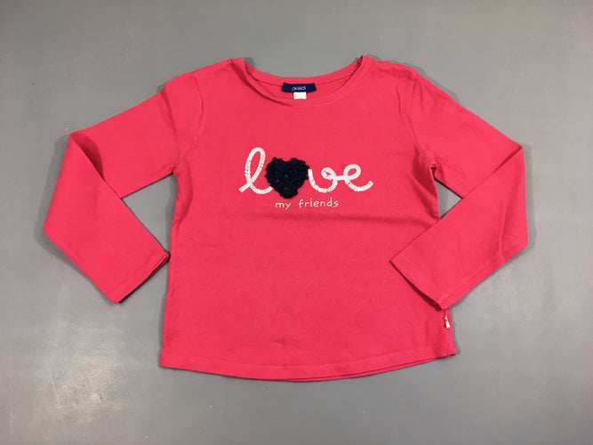 T-shirt m.l rose vif Love tulle, moins cher chez Petit Kiwi