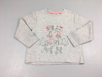 Sweat fin gris chiné  avec chats