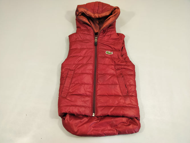 Bodywarmer zippée à capuche matelassée bordeau taille estimée 18m, moins cher chez Petit Kiwi