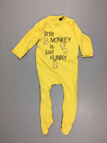 Pyjama jersey jaune singes, moins cher chez Petit Kiwi