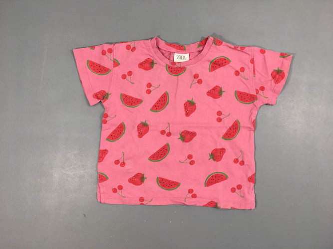 T-shirt m.c rose fruits, moins cher chez Petit Kiwi