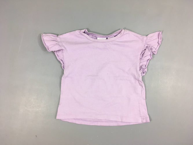 T-shirt m.c mauve froufrous, moins cher chez Petit Kiwi