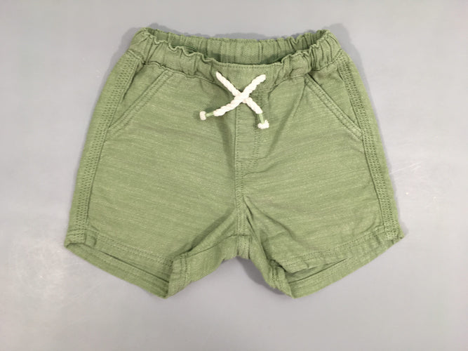 Short coton vert chiné, légèrement bouloché, moins cher chez Petit Kiwi