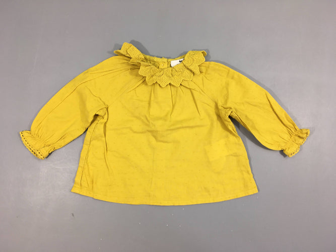 Blouse ml jaune plumetis, moins cher chez Petit Kiwi