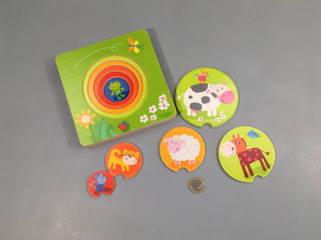 Puzzle animaux de ferme en bois