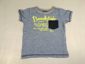 T-shirt m.c bleu moucheté blanc BeachSide