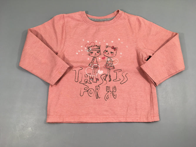 Sweat rose  avec chats, moins cher chez Petit Kiwi