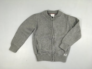 Gilet zippé gris chiné