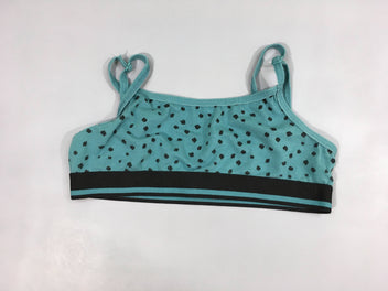 Brassière bleu pois, légèrement boulochée