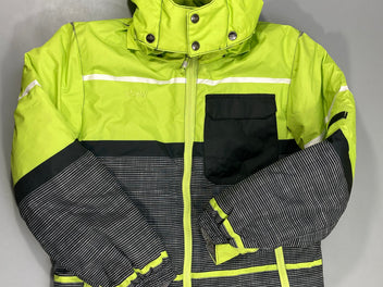 Veste de ski vert anis rayé gris/noir Snow