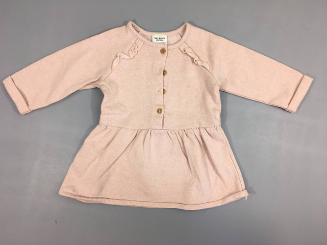 Robe m.l molleton rose irisé, moins cher chez Petit Kiwi