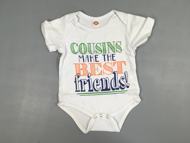 Body m.c blanc Cousins, moins cher chez Petit Kiwi