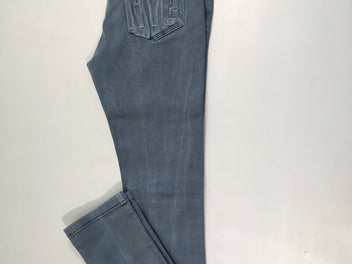 Pantalon bleu effet délavé poche arrière texturée NYC