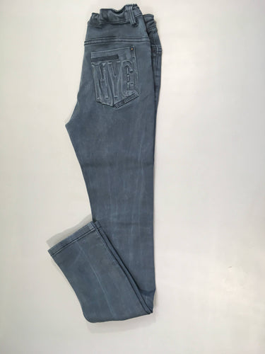 Pantalon bleu effet délavé poche arrière texturée NYC, moins cher chez Petit Kiwi