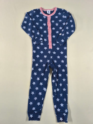 Pyjama jersey bleu marine étoiles grises, moins cher chez Petit Kiwi