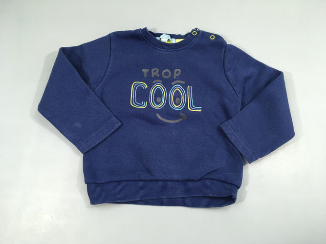 Sweat bleu COOL, moins cher chez Petit Kiwi