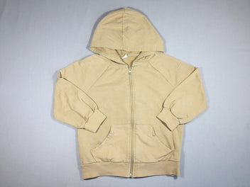 Sweat zippé  fin beige/crème à capuche