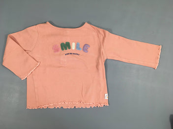 T-shirt m.l rose Smile côtes