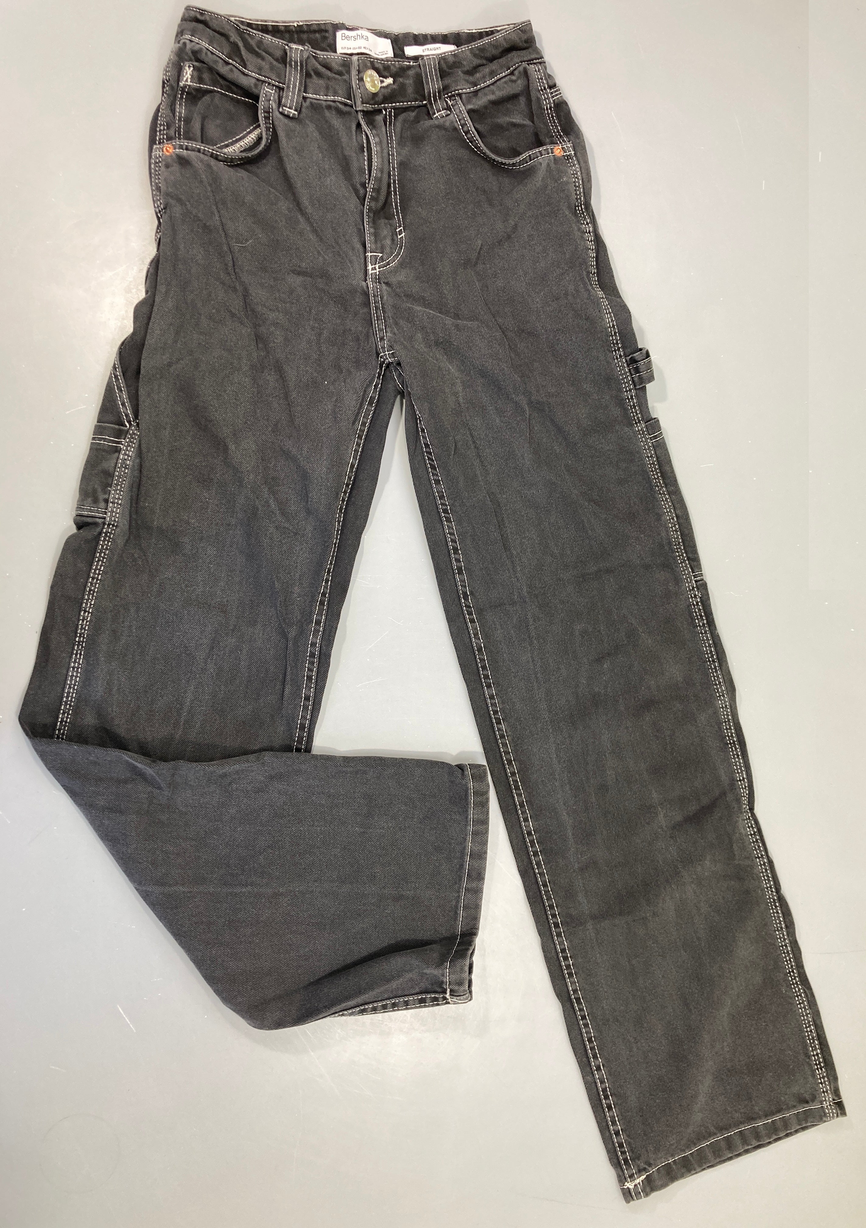 Jeans Straight anthracite poches latérales