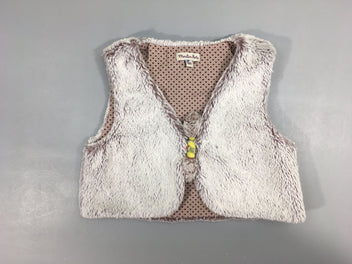 Gilet de berger peluche gris parme