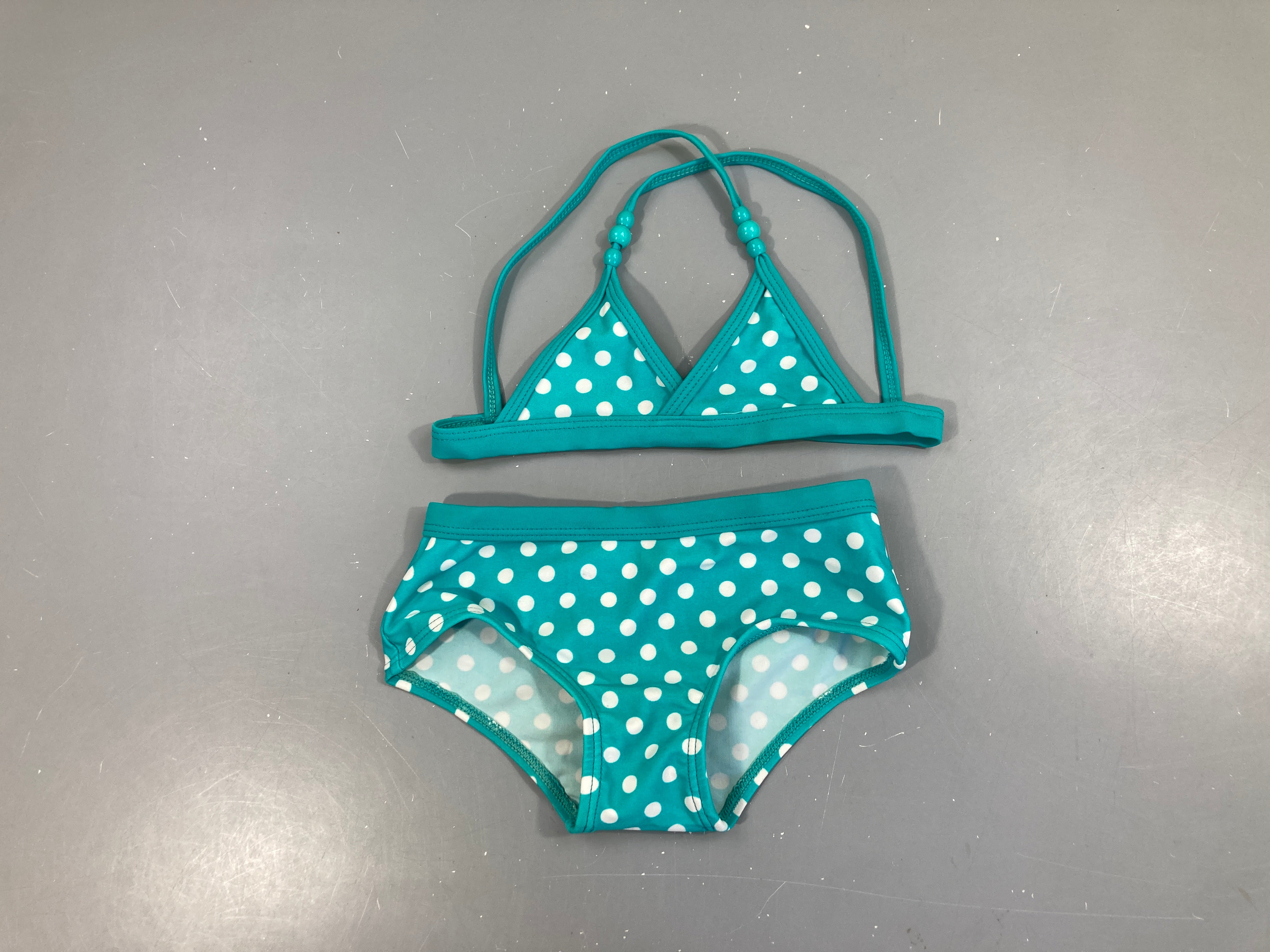 Bikini vert pois blancs
