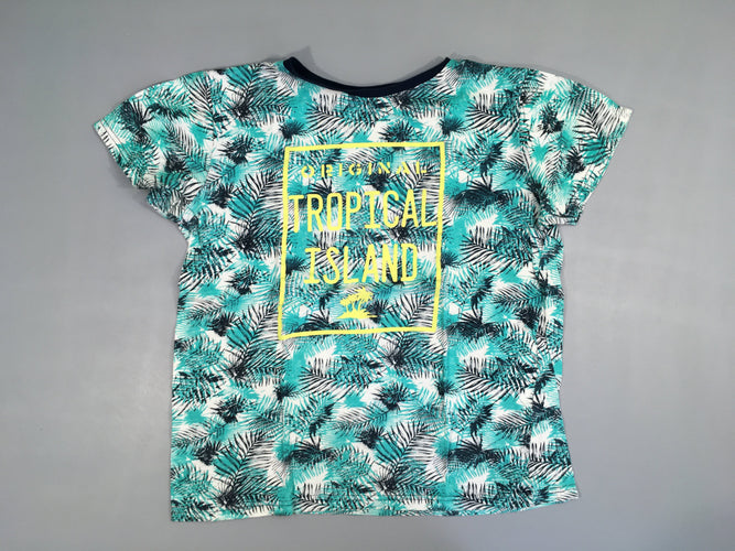 T-shirt m.c blanc feuilles Tropical, moins cher chez Petit Kiwi