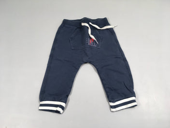 Pantalon de training bleu marine bas bleu et blanc